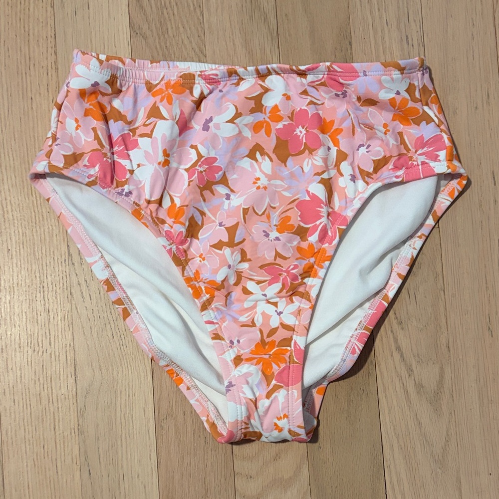 Kona Sol Pink and Orange Floral Bikini Bottoms